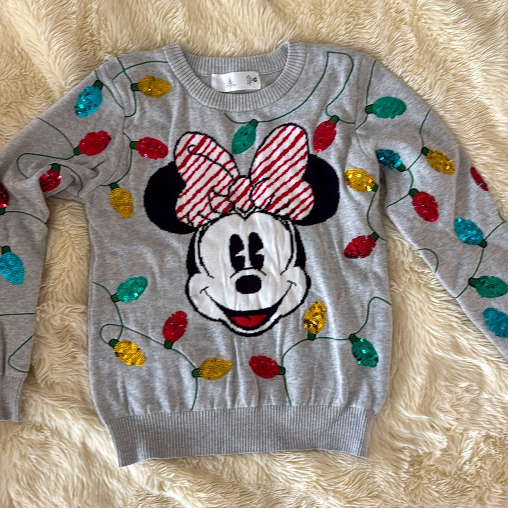 Disney Gray Sweater with Colorful Sequins